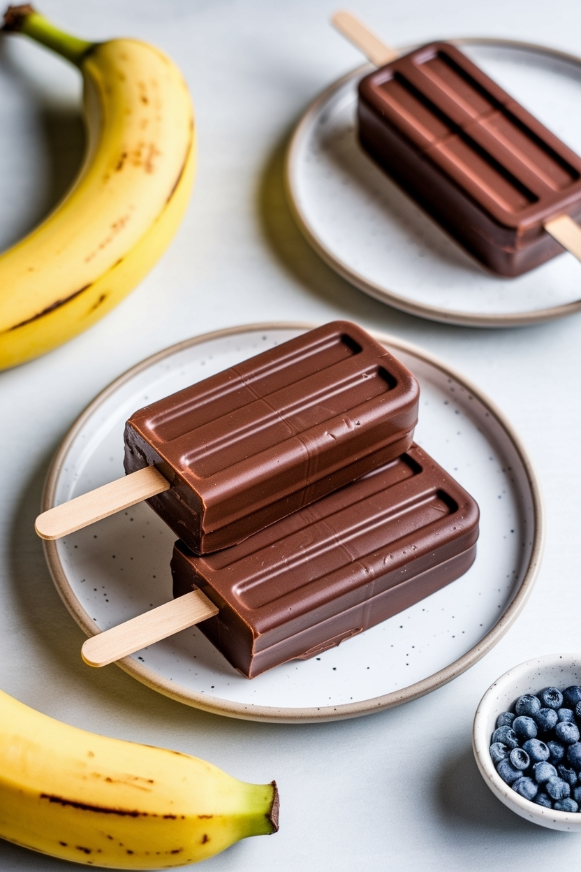 chocolate covered banana popsicles recipe healthy