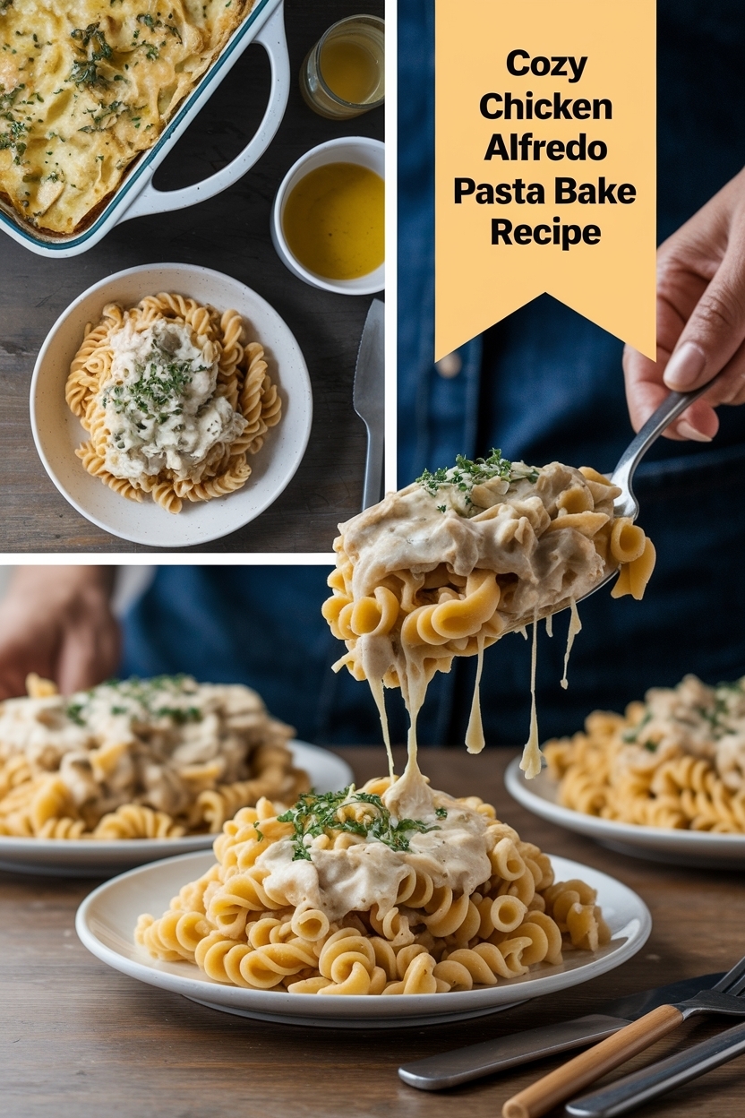 chicken alfredo pasta bake recipe