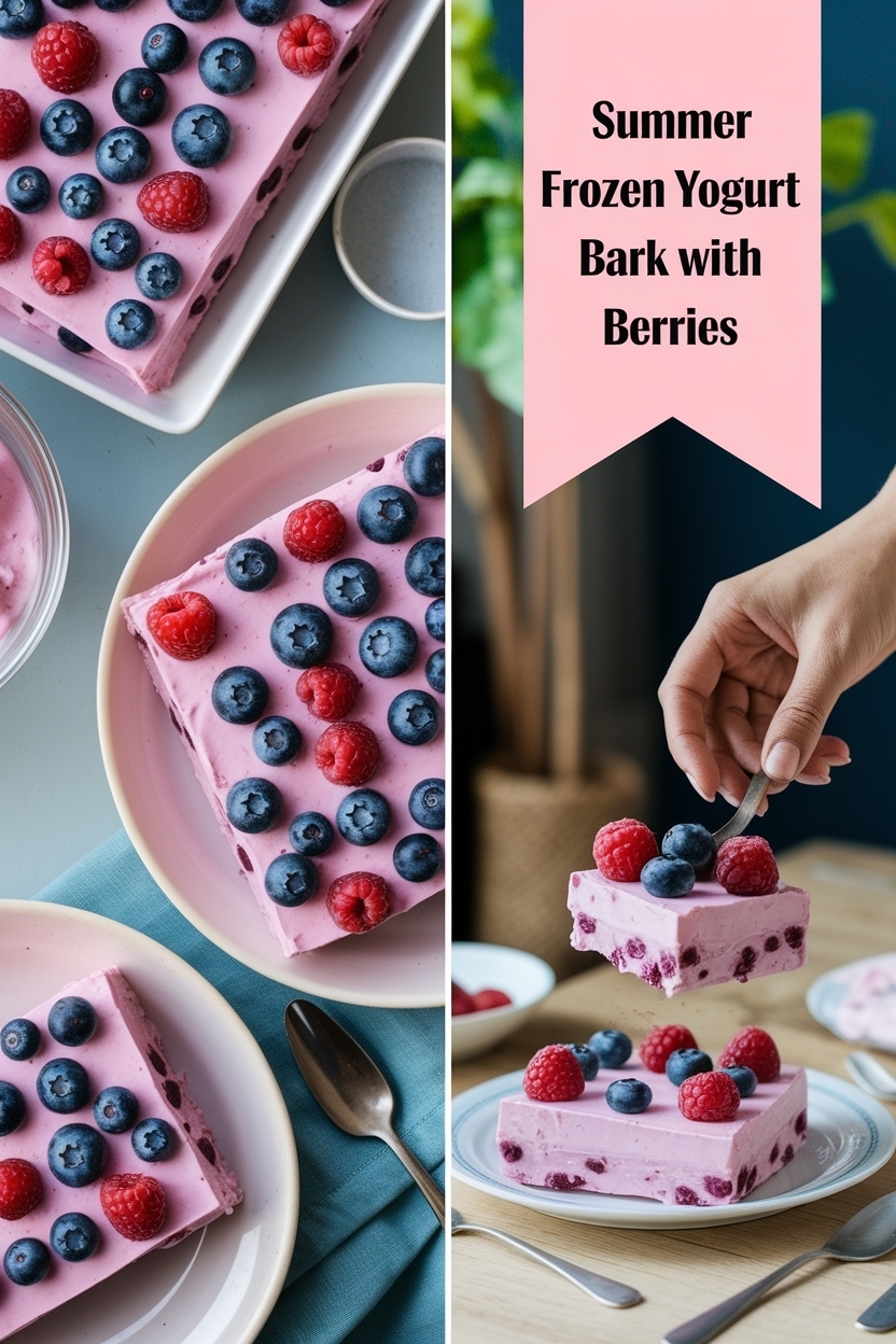 frozen yogurt bark with berries