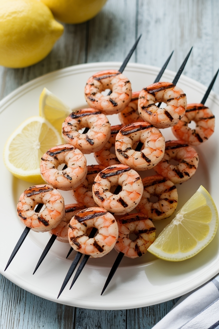 grilled shrimp skewers garlic lemon