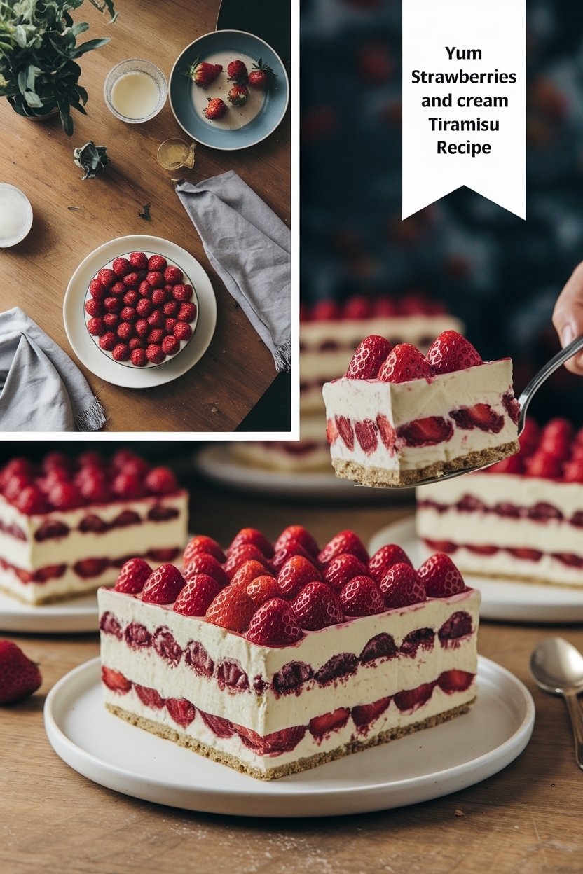 strawberries and cream tiramisu recipe