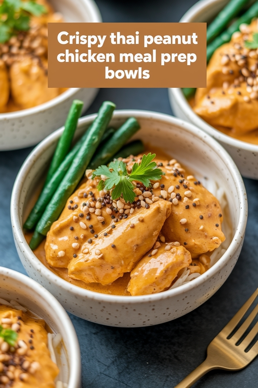 thai peanut chicken meal prep bowls