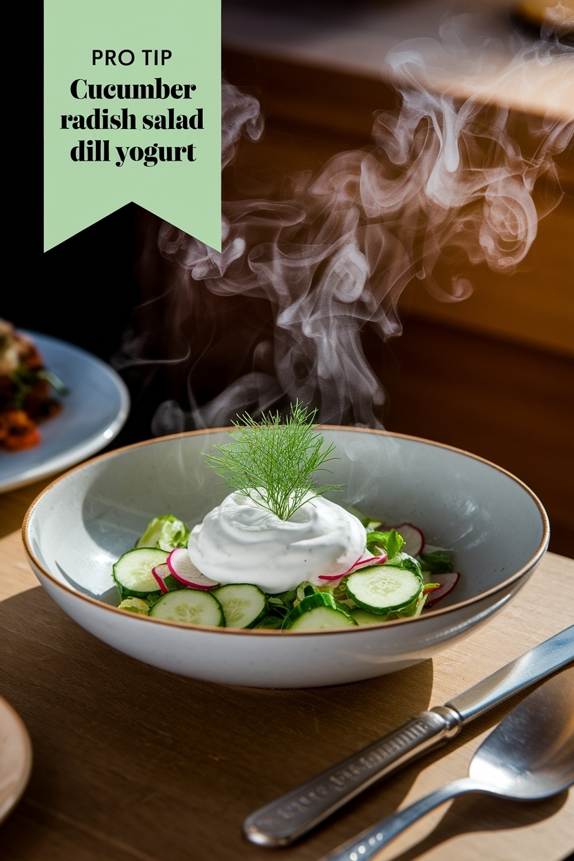 cucumber radish salad dill yogurt