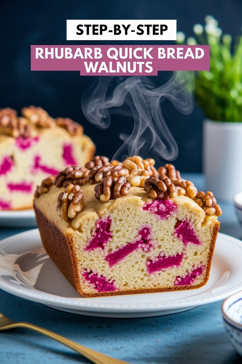 rhubarb quick bread walnuts