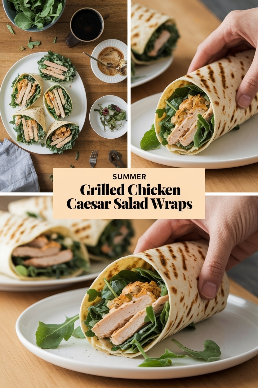 grilled chicken caesar salad wraps
