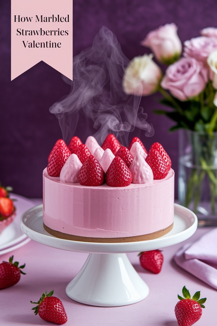 marbled pink strawberries valentine