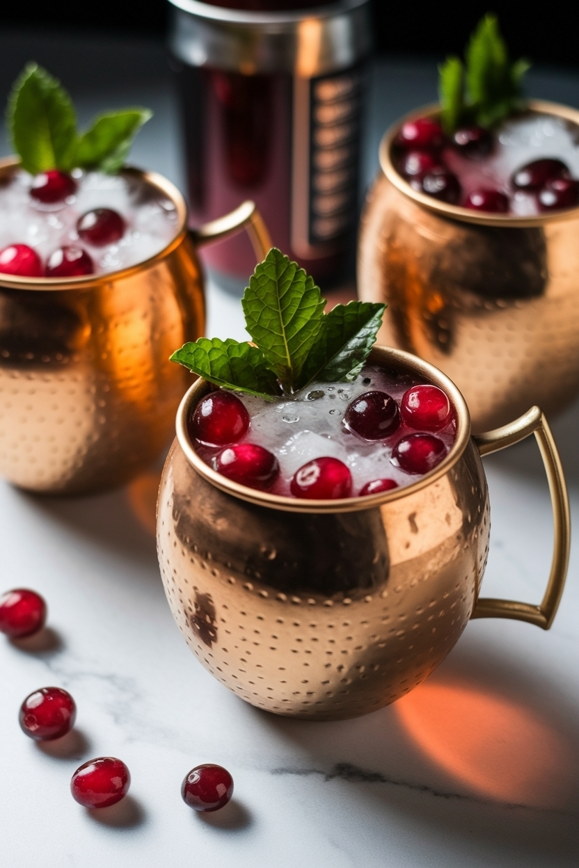 cranberry mule with ginger beer