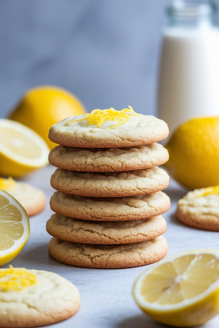 lemon sugar cookies with zest