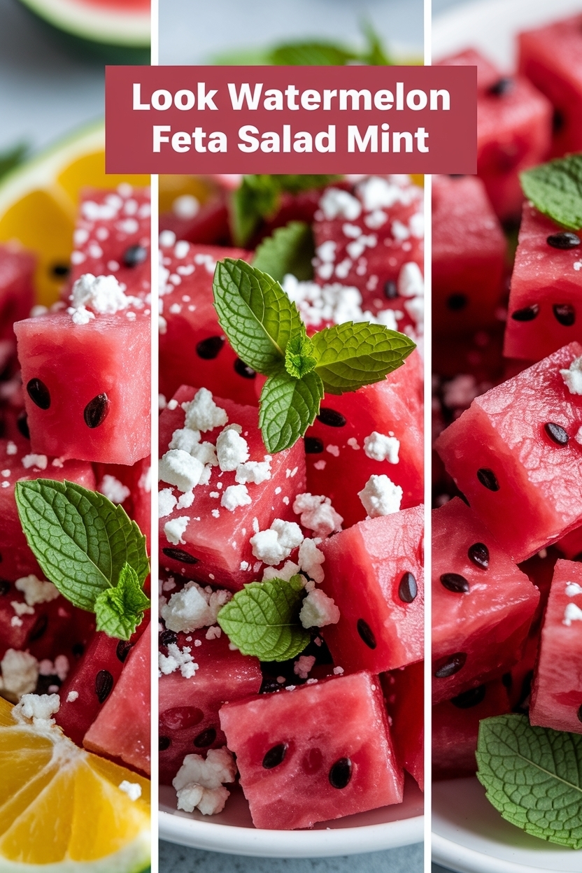 watermelon feta salad mint