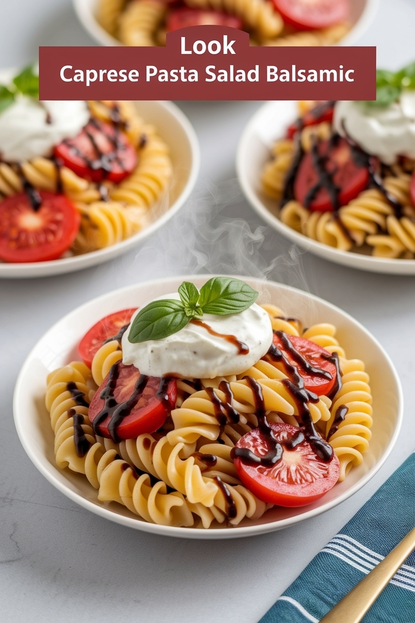 caprese pasta salad balsamic