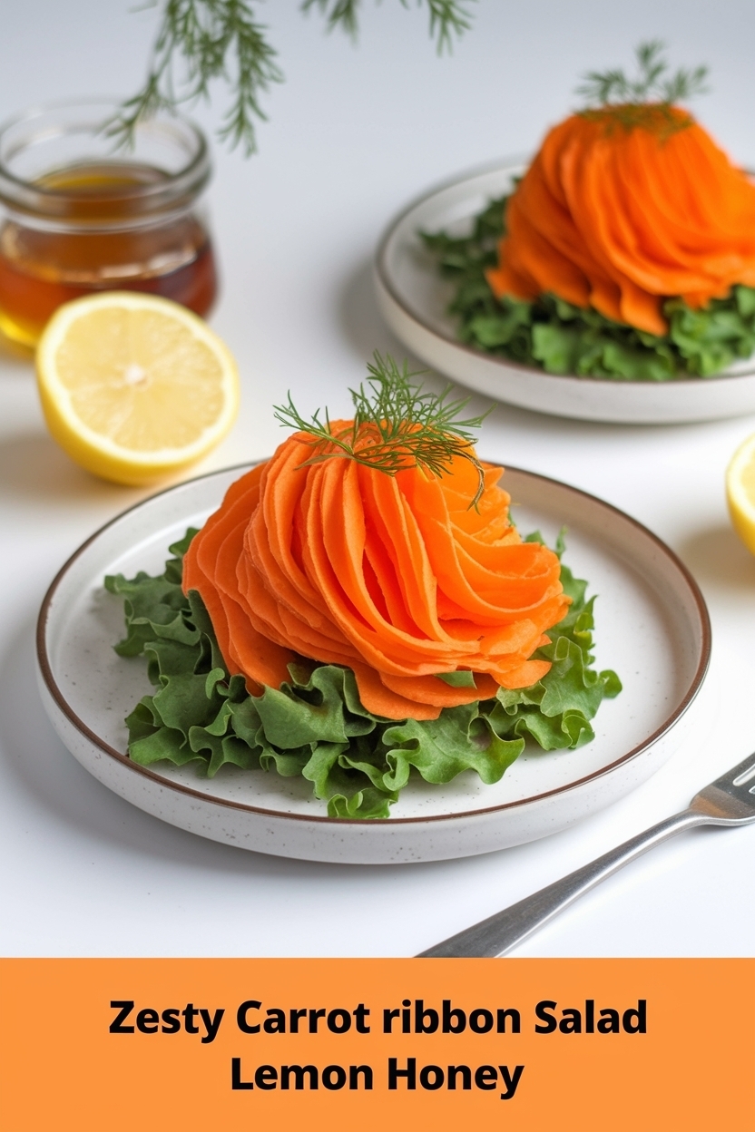 carrot ribbon salad lemon honey