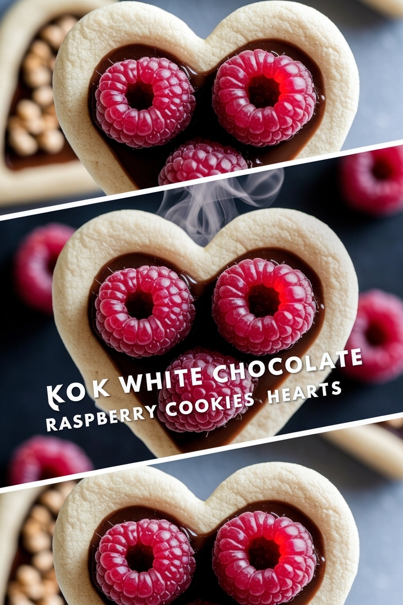 white chocolate raspberry cookies hearts
