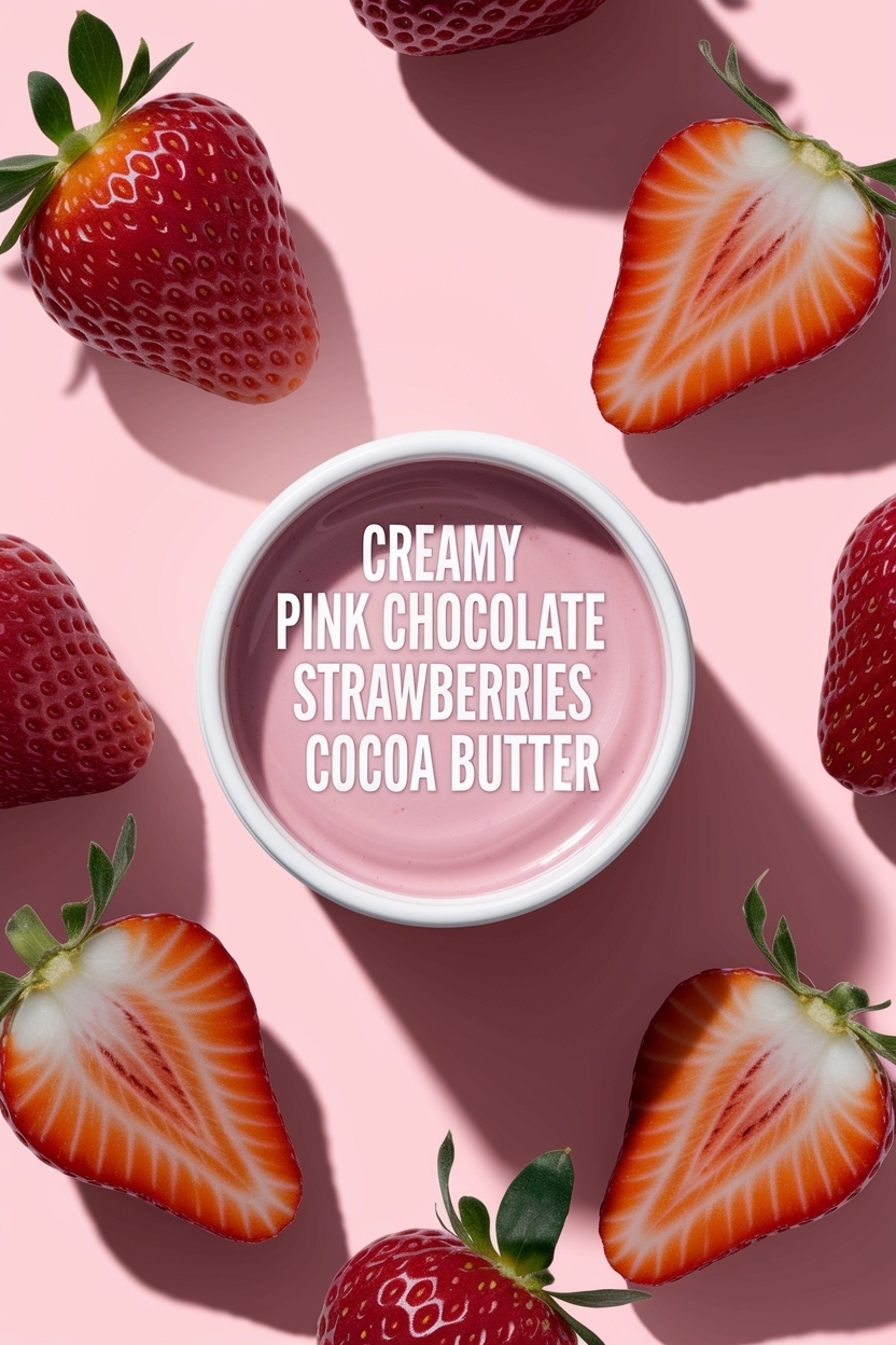 pink chocolate strawberries colored cocoa butter