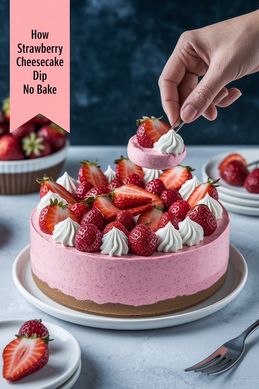 strawberry cheesecake dip no bake