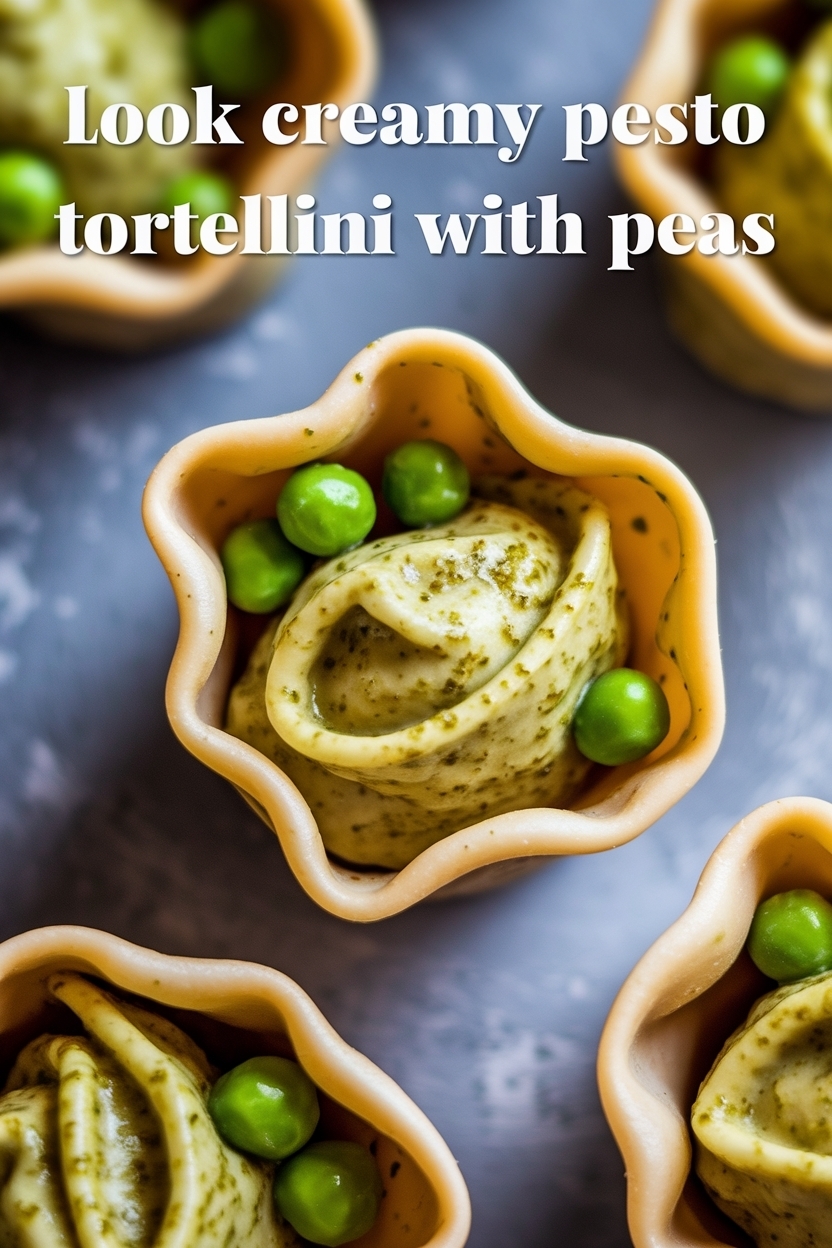 creamy pesto tortellini with peas