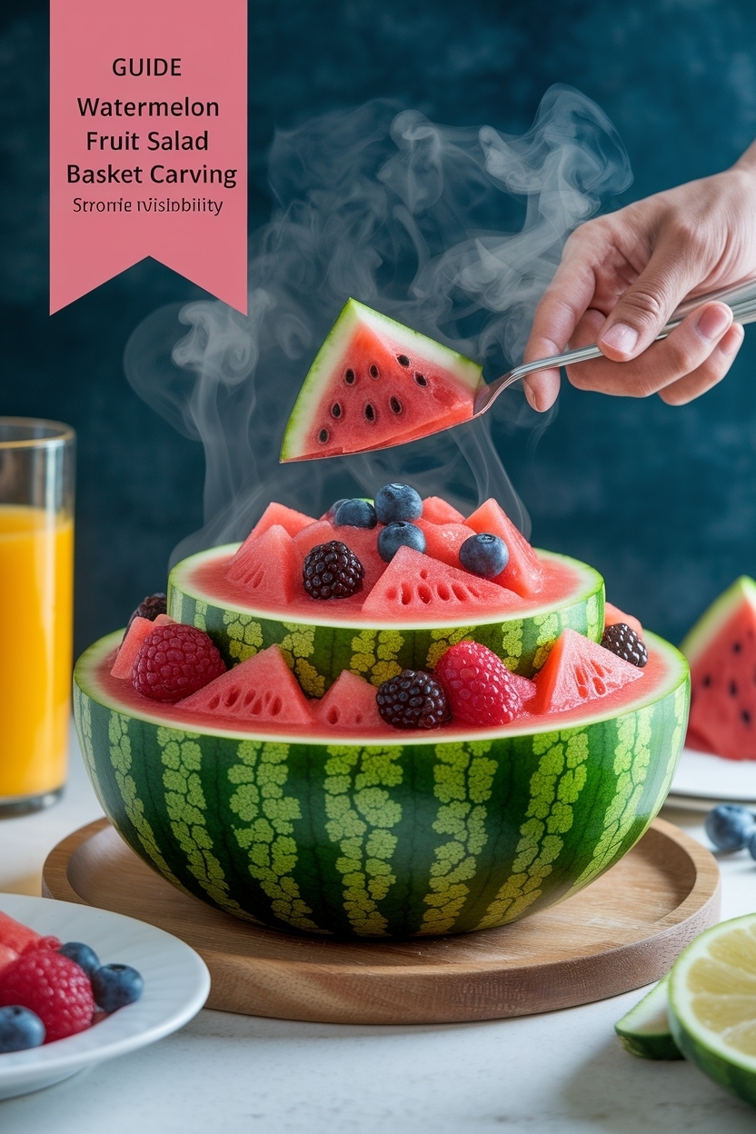 watermelon fruit salad basket carving