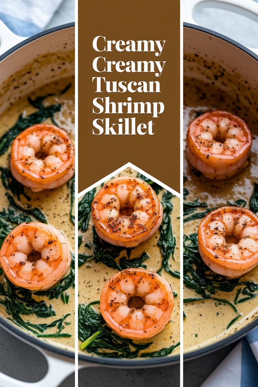 creamy tuscan shrimp skillet