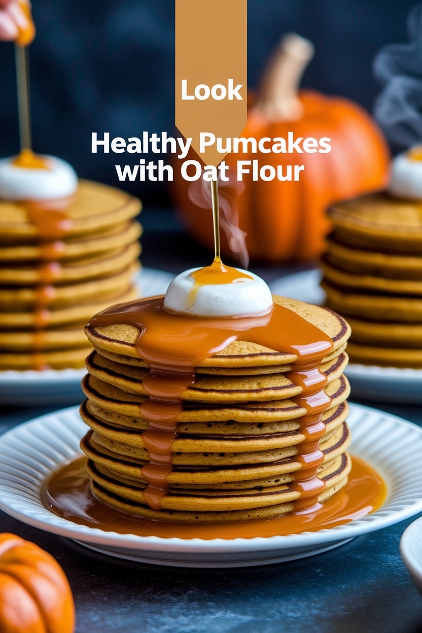 healthy pumpkin pancakes with oat flour