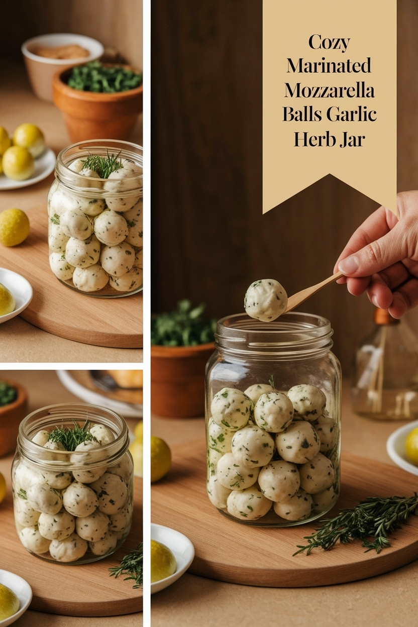 marinated mozzarella balls garlic herb jar