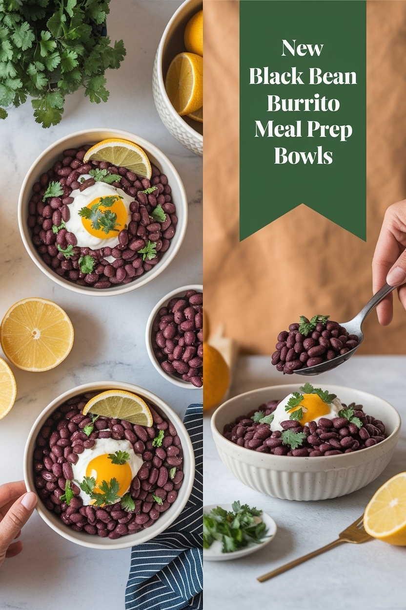 black bean burrito meal prep bowls