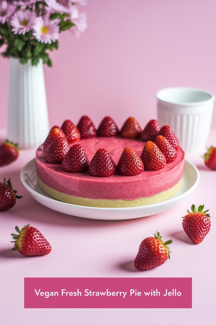 fresh strawberry pie with jello