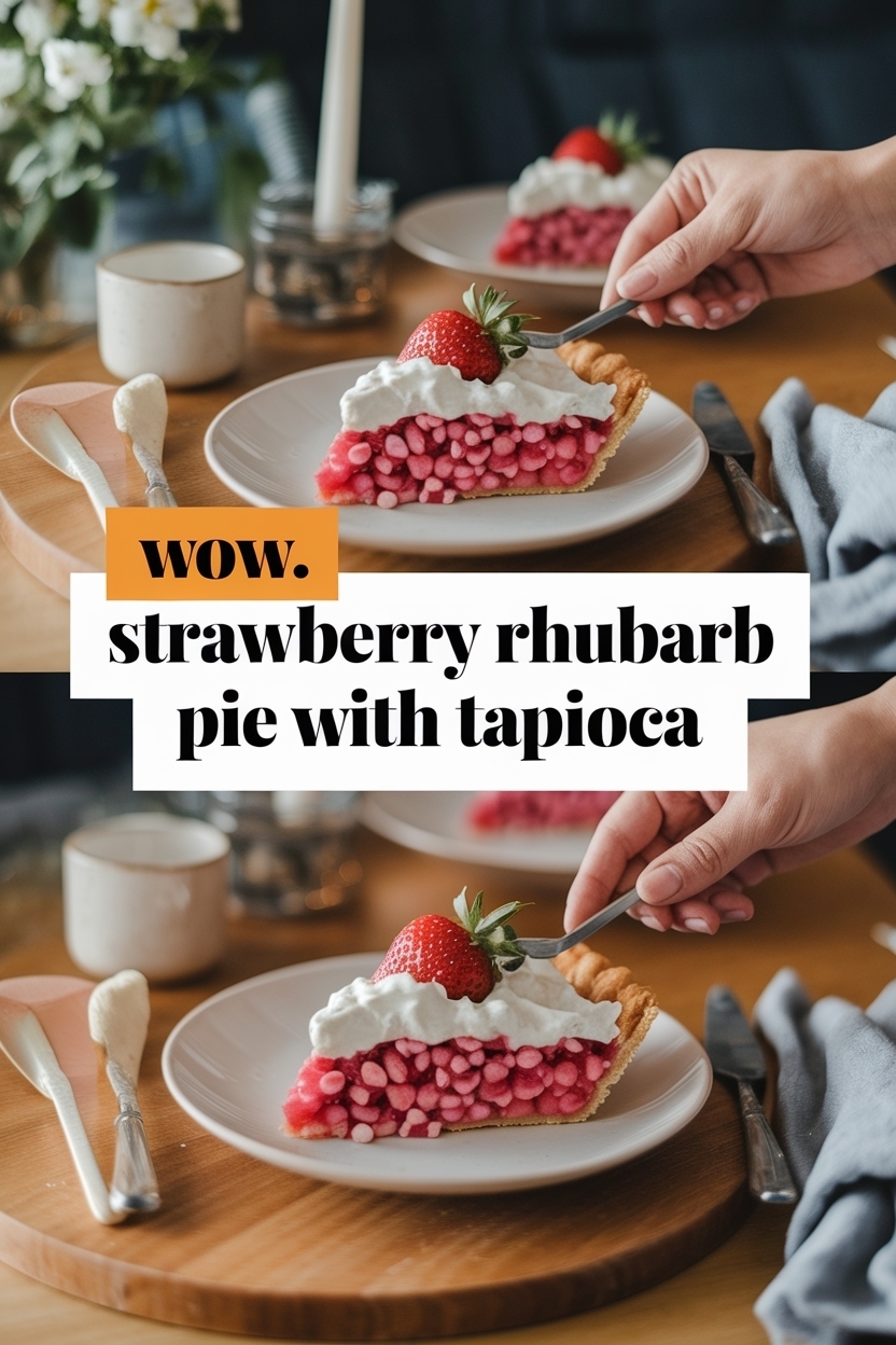 strawberry rhubarb pie with tapioca
