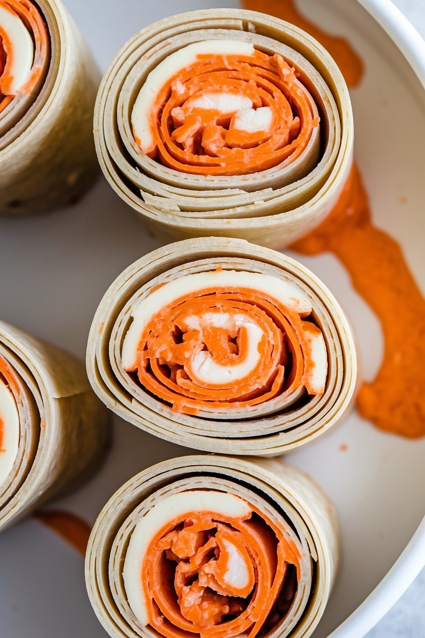 buffalo chicken pinwheels tortilla roll ups