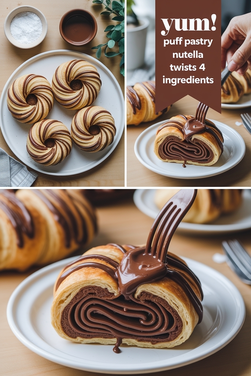 puff pastry nutella twists 4 ingredients
