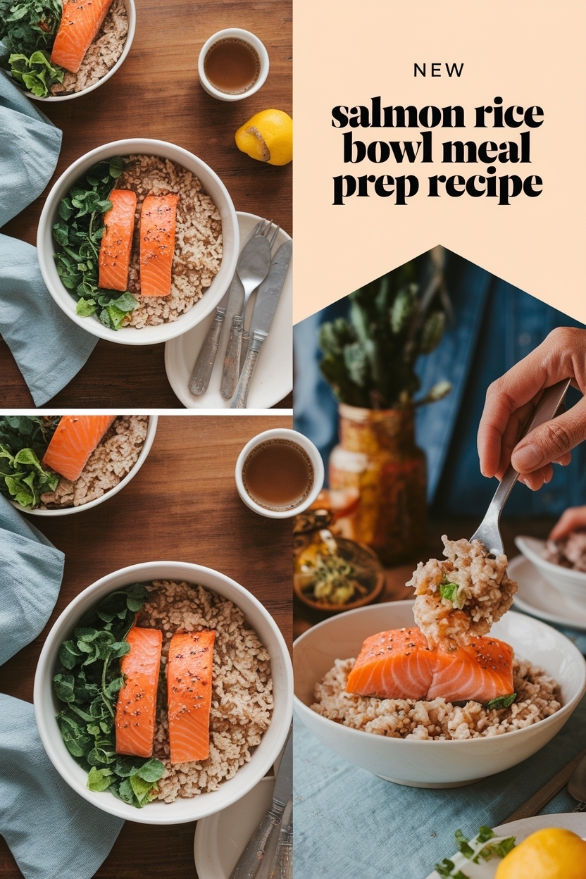 salmon rice bowl meal prep recipe