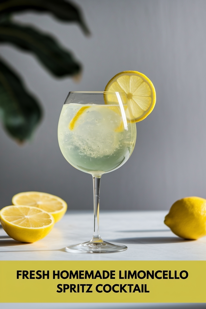 homemade limoncello spritz cocktail