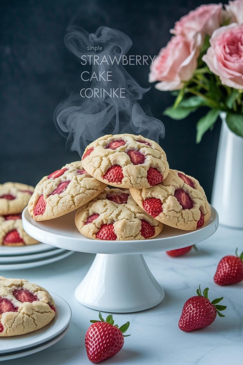 strawberry cake mix cookies crinkle