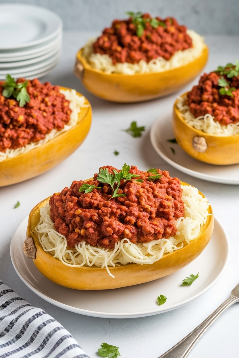 spaghetti squash recipe low carb with meat sauce