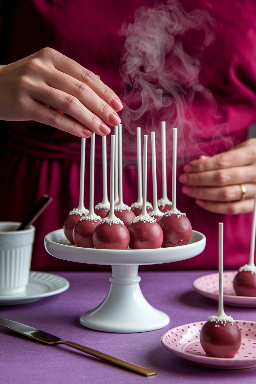 red velvet cake pops valentine