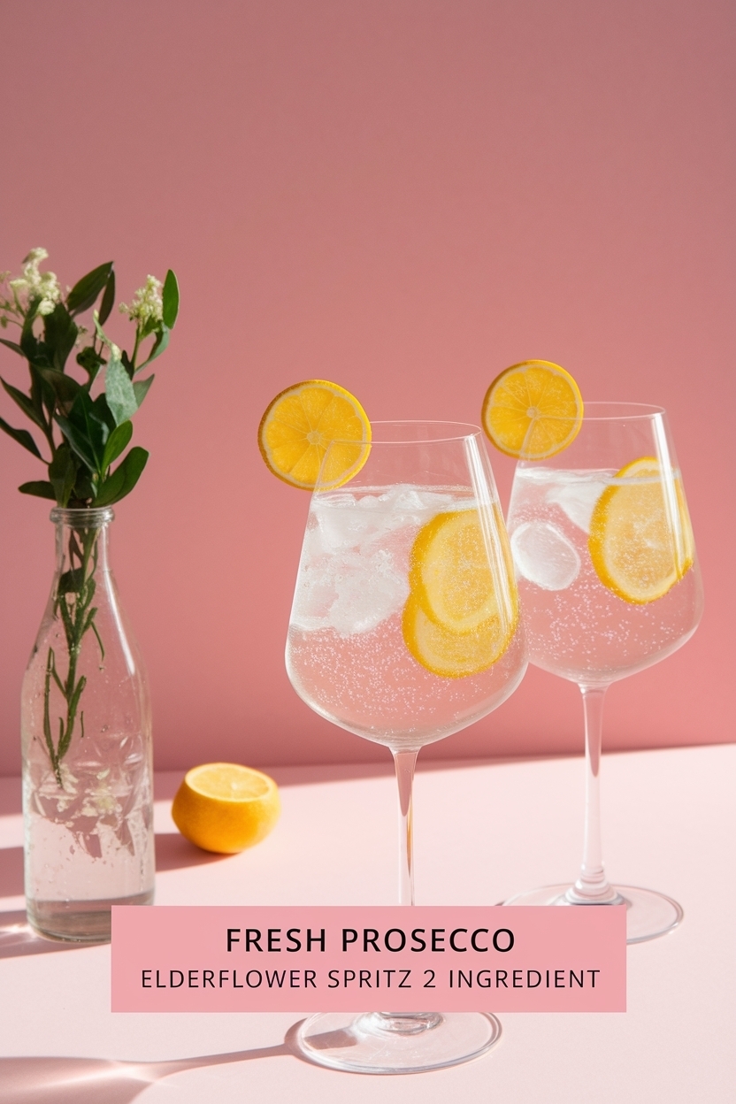 prosecco elderflower spritz 2 ingredient