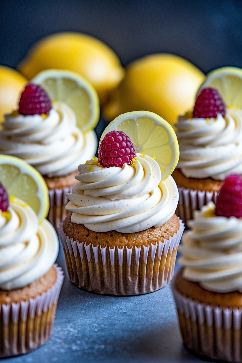lemon raspberry cupcakes buttercream