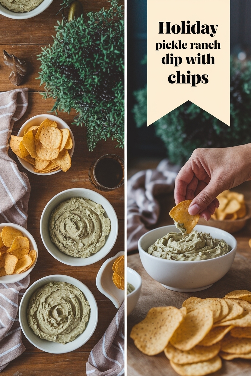 pickle ranch dip with chips