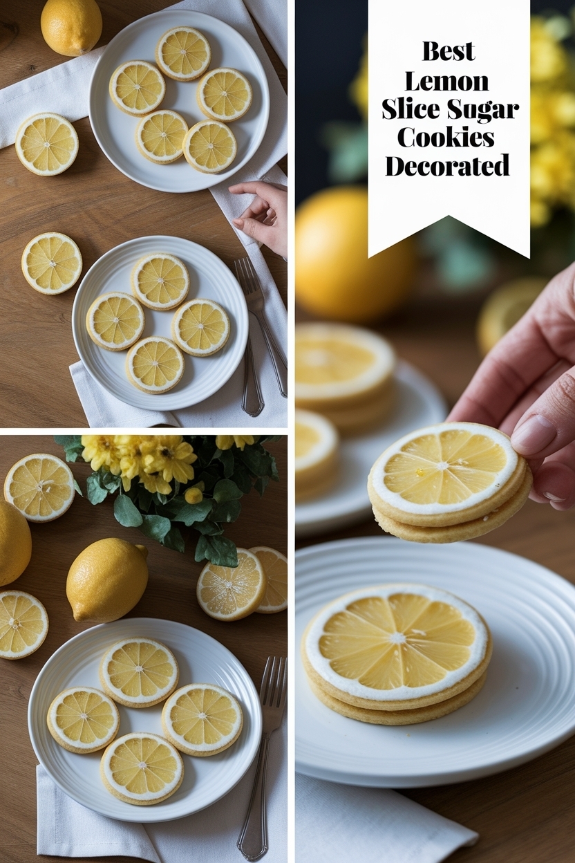 lemon slice sugar cookies decorated