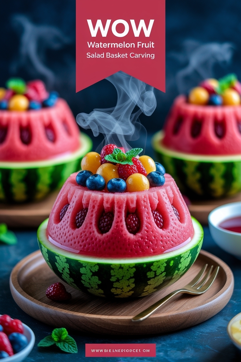 watermelon fruit salad basket carving