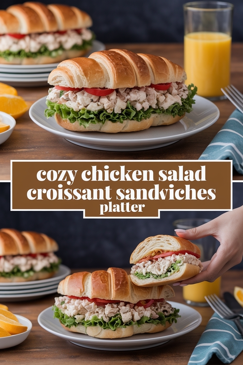 chicken salad croissant sandwiches platter