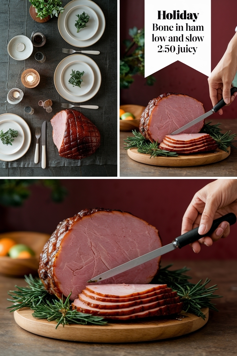 bone in ham low and slow 250 juicy