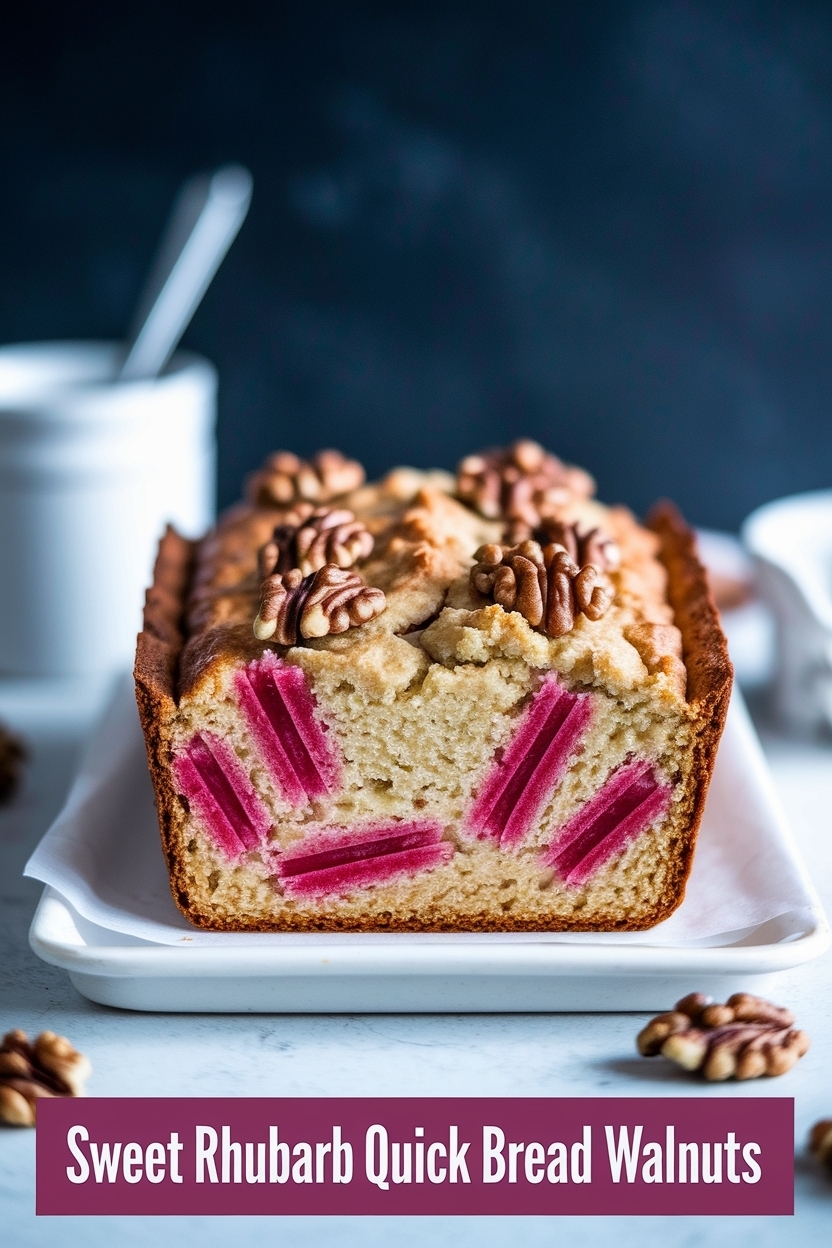 rhubarb quick bread walnuts