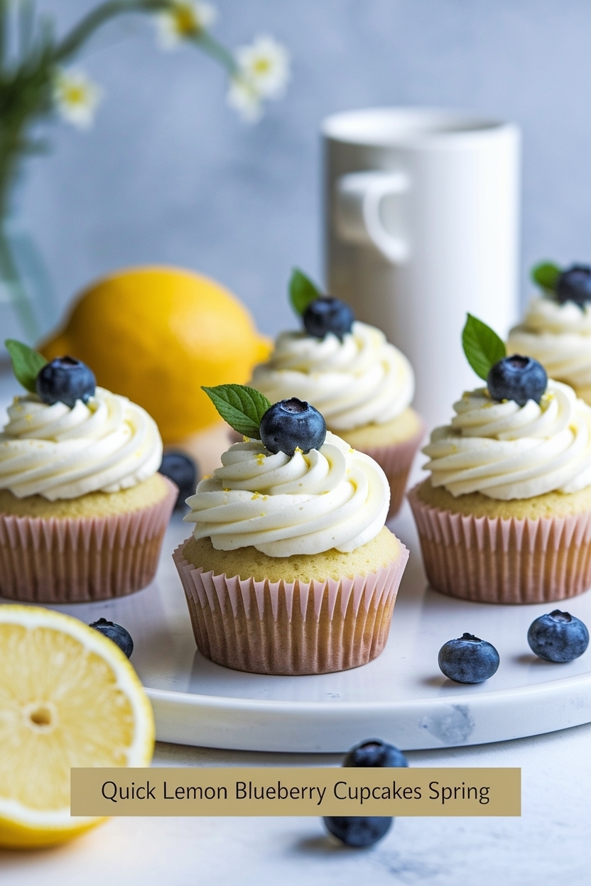 lemon blueberry cupcakes spring