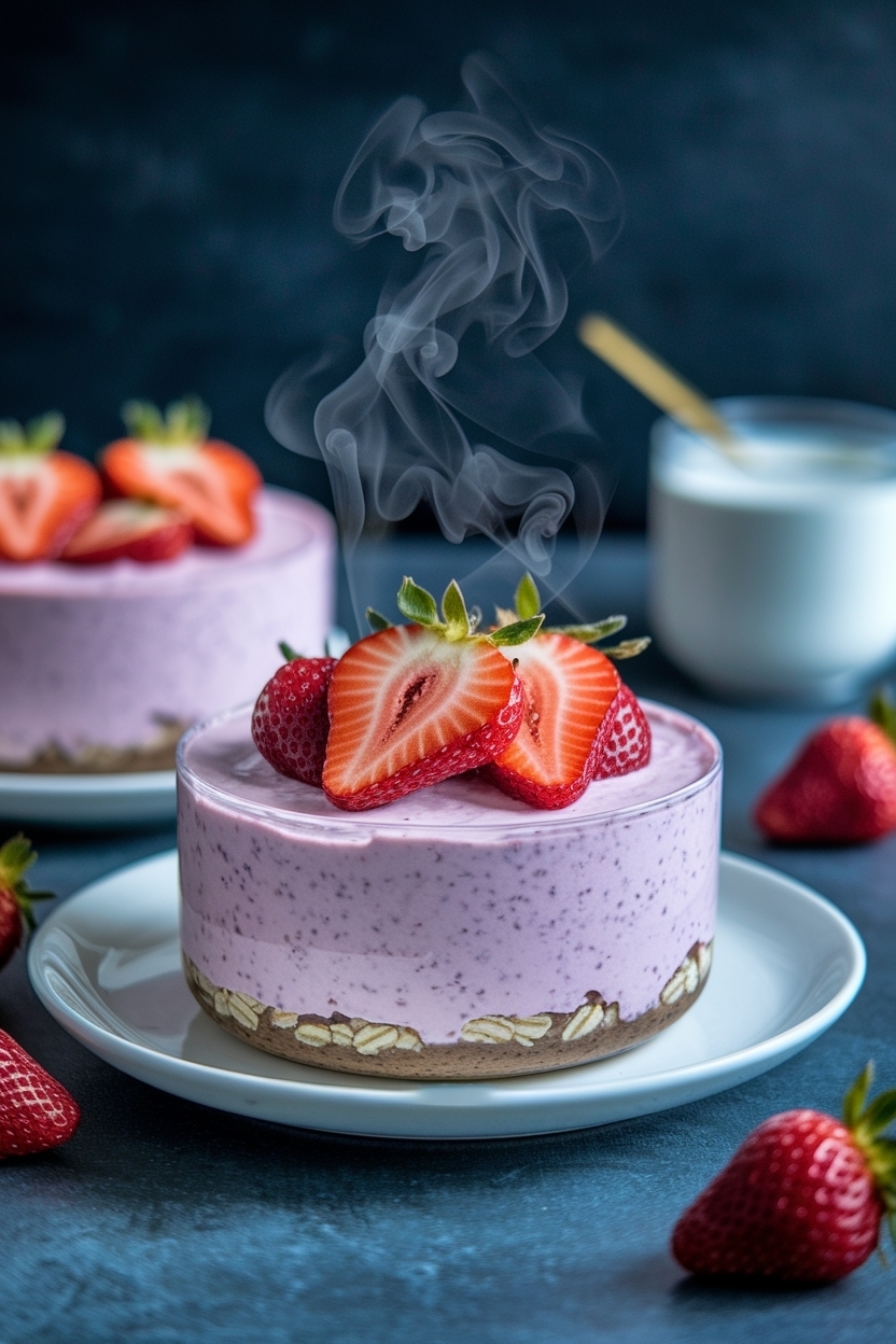 strawberry cheesecake overnight oats greek yogurt