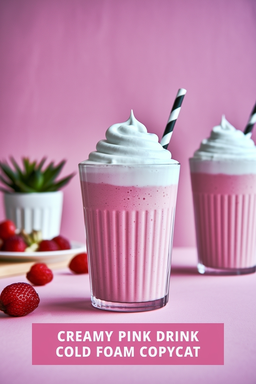 pink drink cold foam copycat