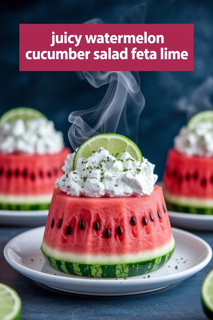 watermelon cucumber salad feta lime