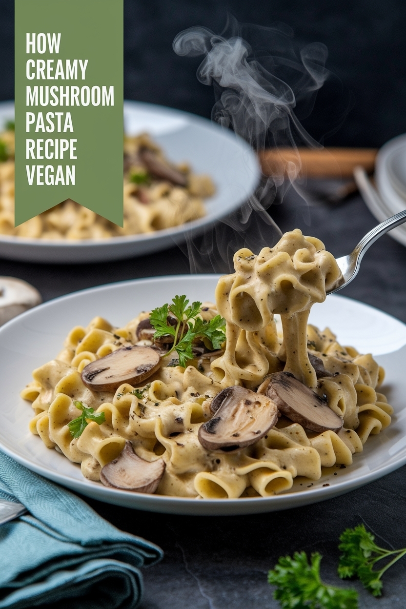 creamy mushroom pasta recipe vegan