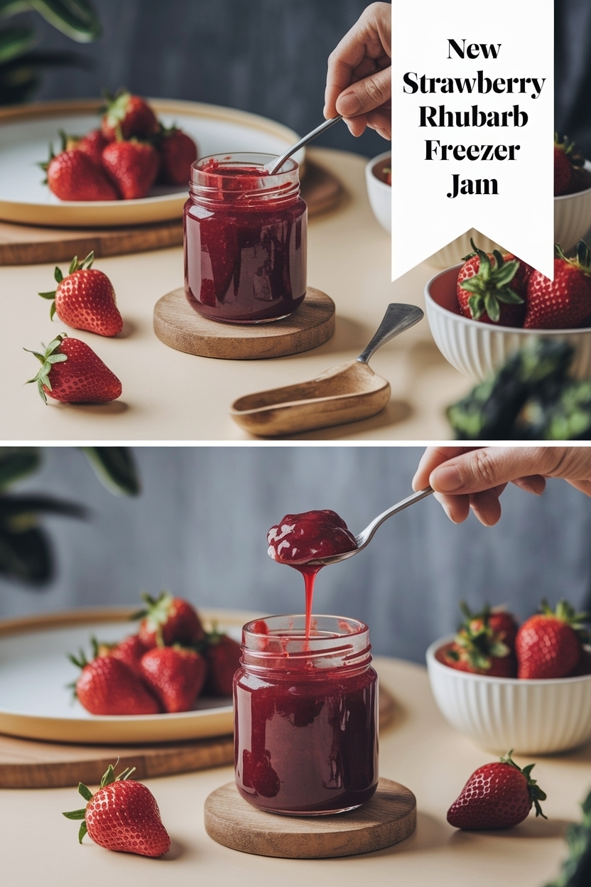 strawberry rhubarb freezer jam