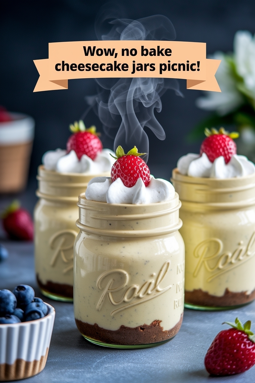 no bake cheesecake jars picnic