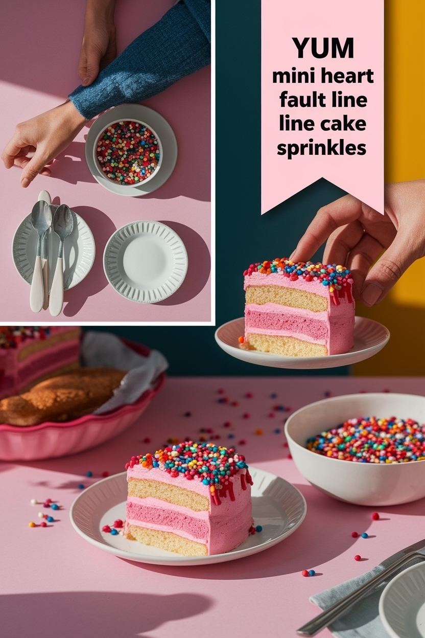 mini heart fault line cake sprinkles