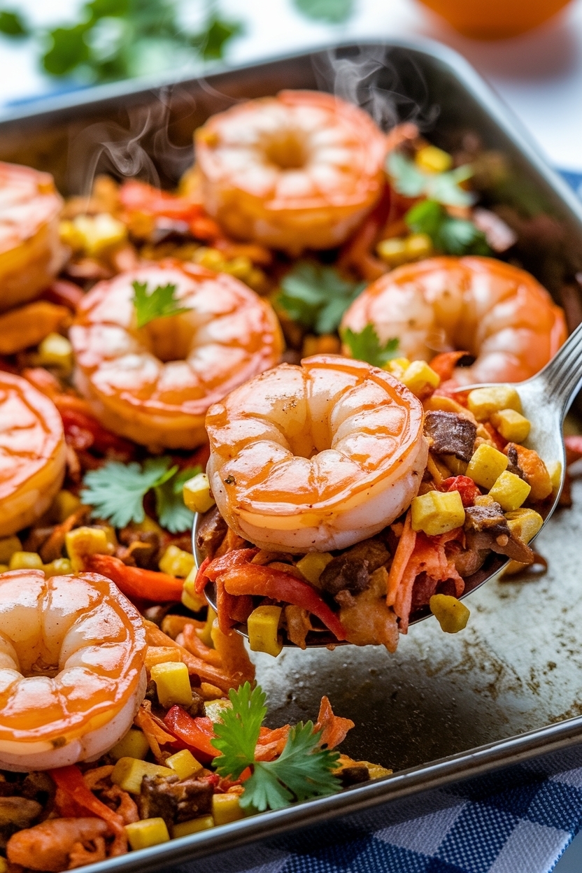 sheet pan shrimp fajitas recipe